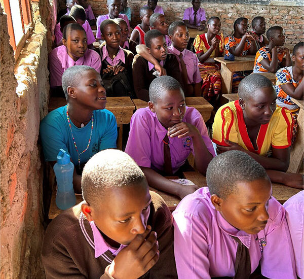 Saint Denis Secondary School student in a classroom.